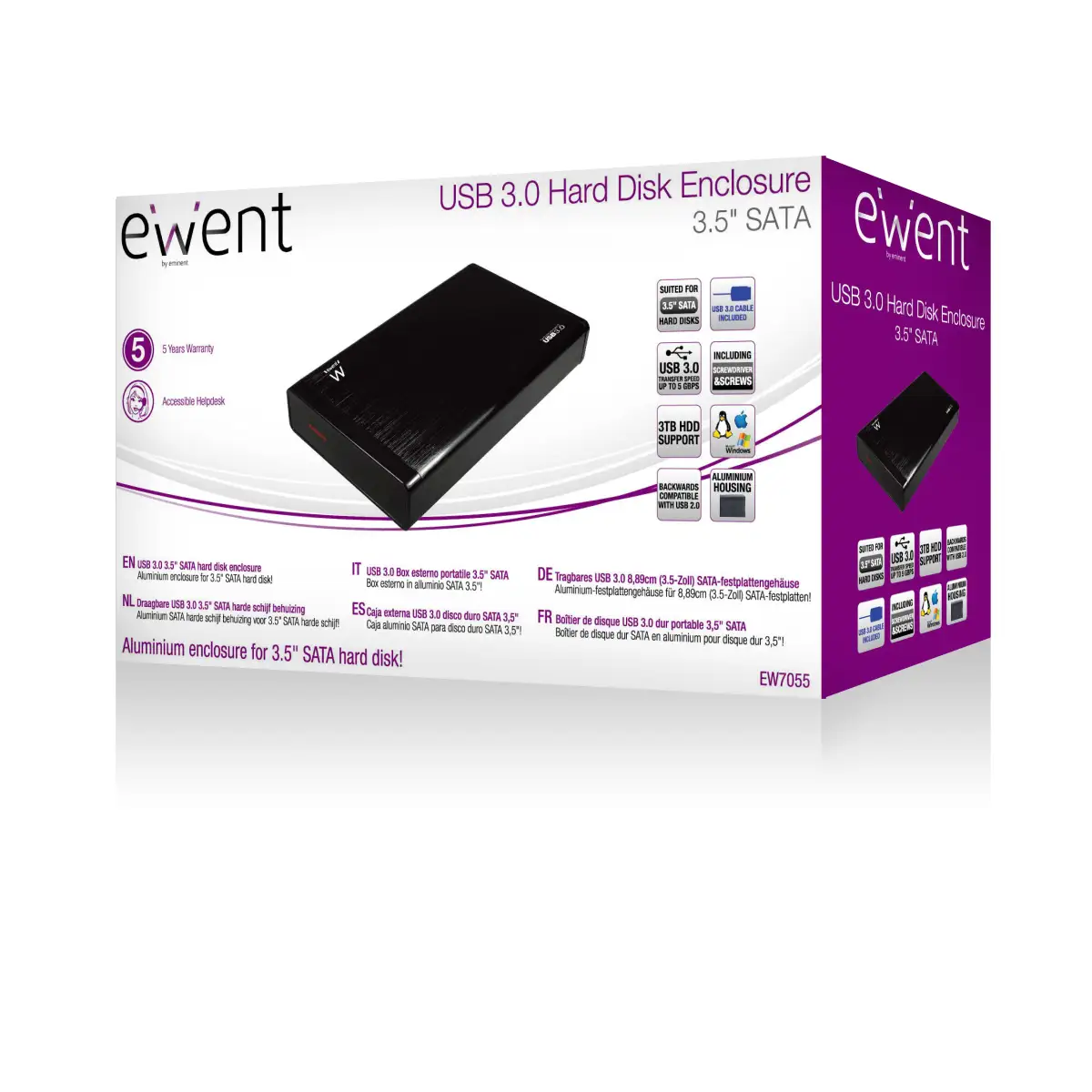 BOX EST. USB 3.2 PER HD 3.5" SATA EW7055