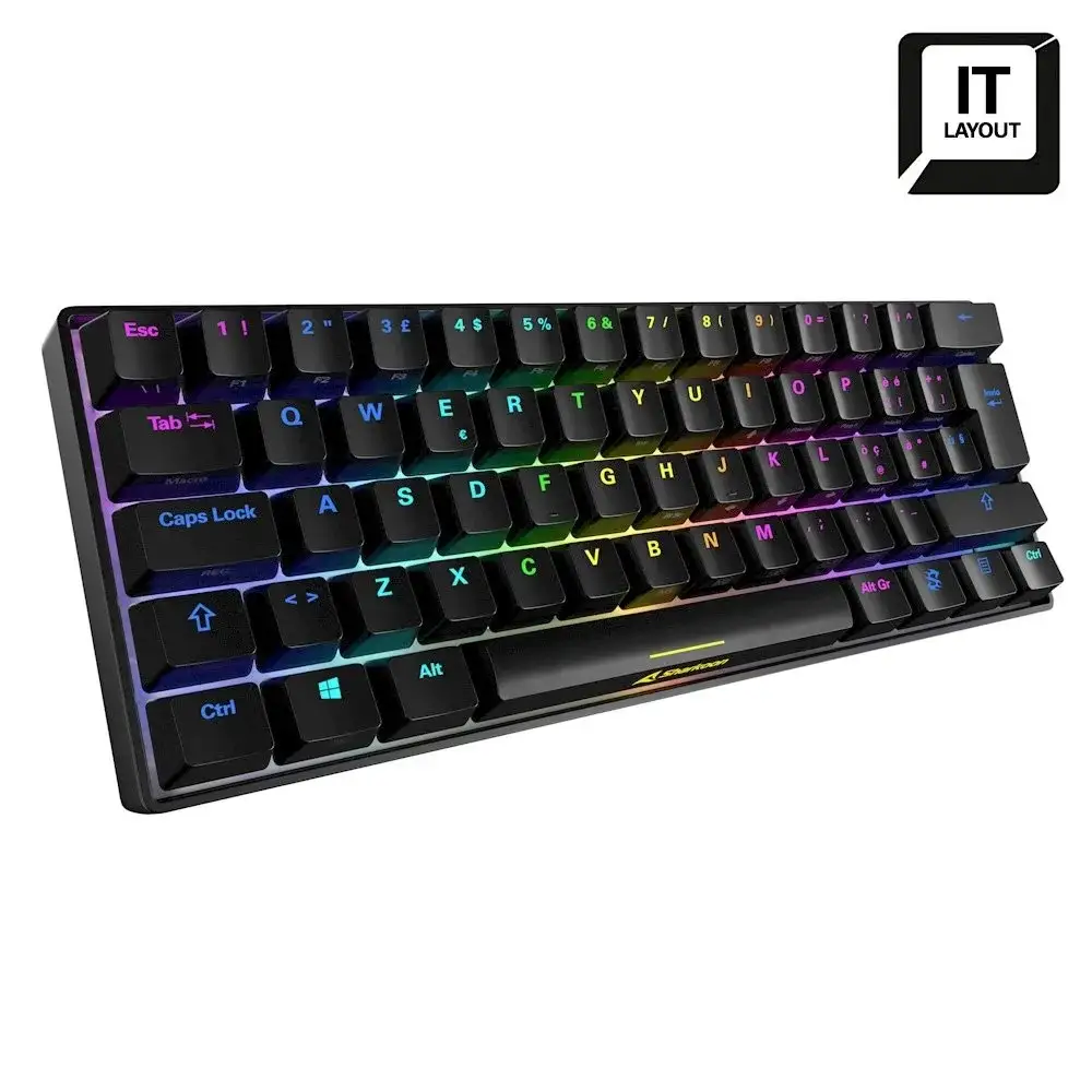 TASTIERA GAMING SHARKOON SKILLER MECH SGK50 S4 MECCANICA SWITCH RED KAILH RGB NERA