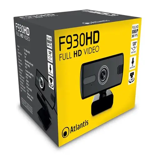 WEBCAM ATLANTIS P015-F930HD FHD 1080p MICROFONO BLACK