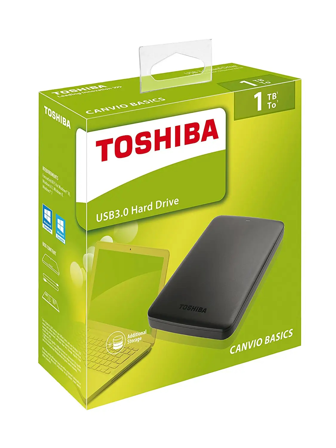 HDD EST 2.5" 1TB TOSHIBA STOR.E BASICS V1 USB 3.0 BLACK HDTB410EK3AA - HDTB510EK3AA