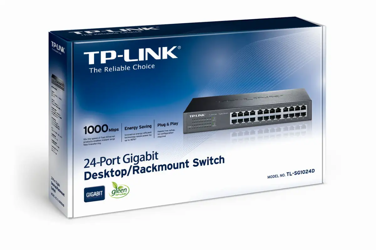 SWITCH TP-LINK DESKTOP GIGABIT 24 PORTE TL-SG1024D 13" RACK MOUNT