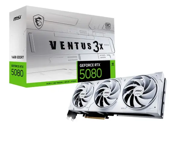 SVGA MSI RTX5080 VENTUS 3X OC 16G 16B DDR7 HDMI DP WHITE