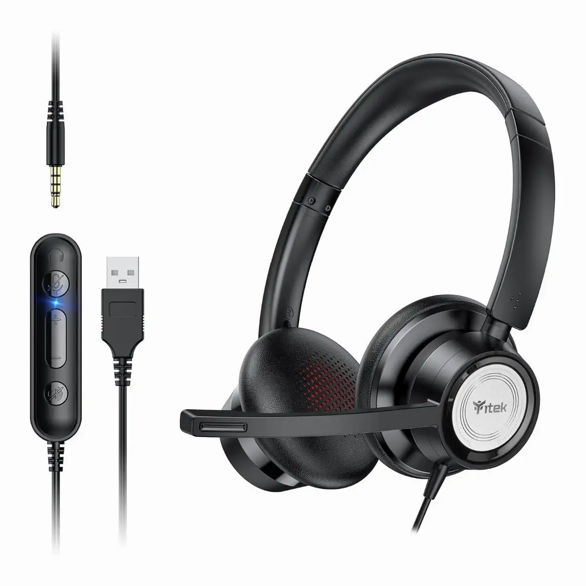 CUFFIE ITEK REGOLABILI CON MIC. E VOL. USB ITHOH362