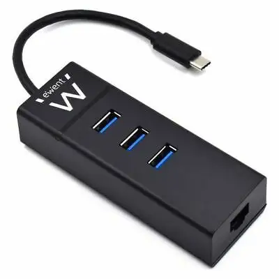 HUB TYPE C - USB 3.1 3 PORTE + LAN NERO EW1141