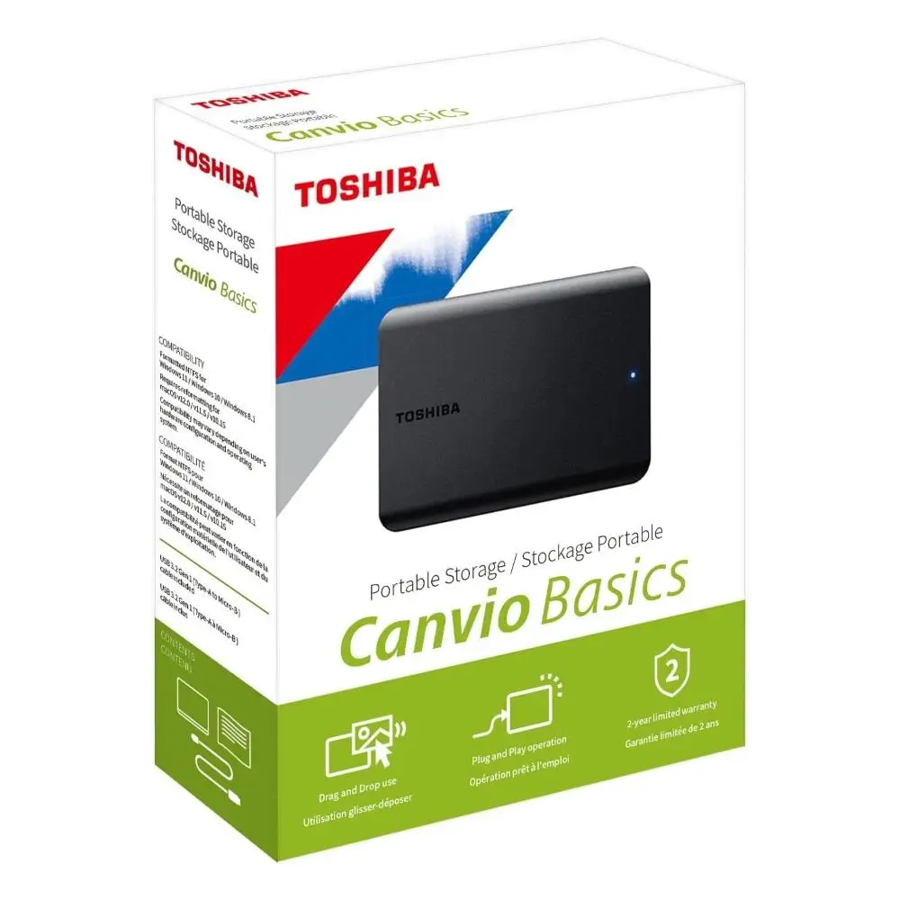 HDD EST 2.5" 1TB TOSHIBA STOR.E BASICS V1 USB 3.0 BLACK HDTB410EK3AA - HDTB510EK3AA