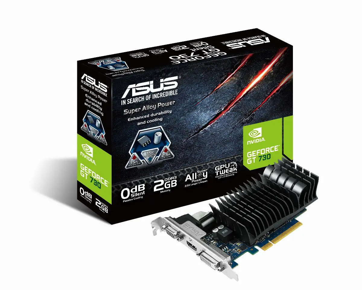 SVGA ASUS GT730 SL-2GD5-BRK PCIE 3 2GB DDR5 DVI HDMI VGA 90YV06N2-M0NA00