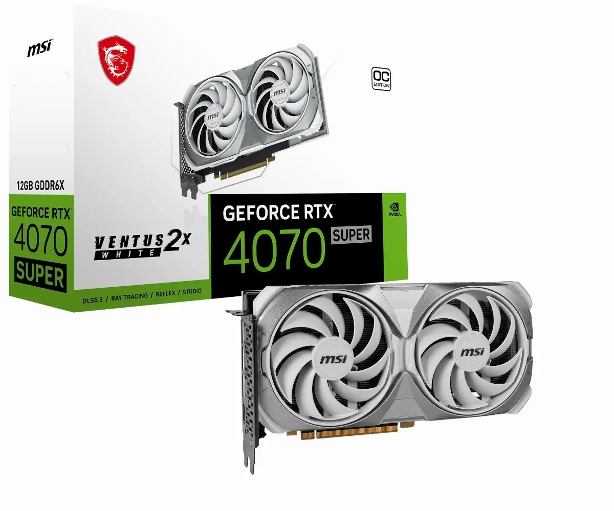 SVGA MSI RTX4070 SUPER 12G VENTUS 2X WHITE OC HDMI DP