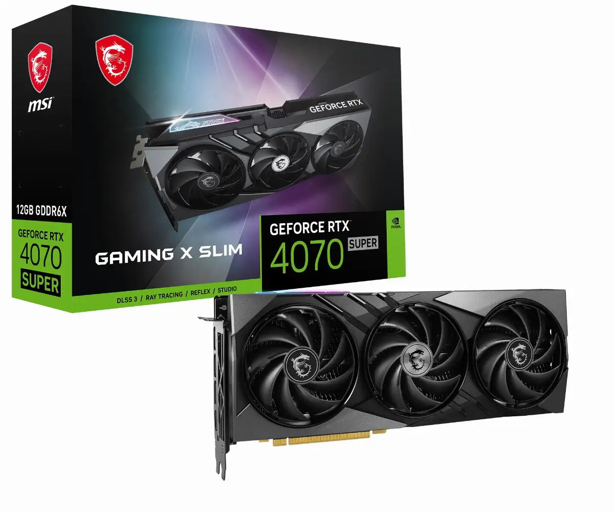 SVGA MSI RTX4070 SUPER 12G GAMING X SLIM 3X HDMI DP
