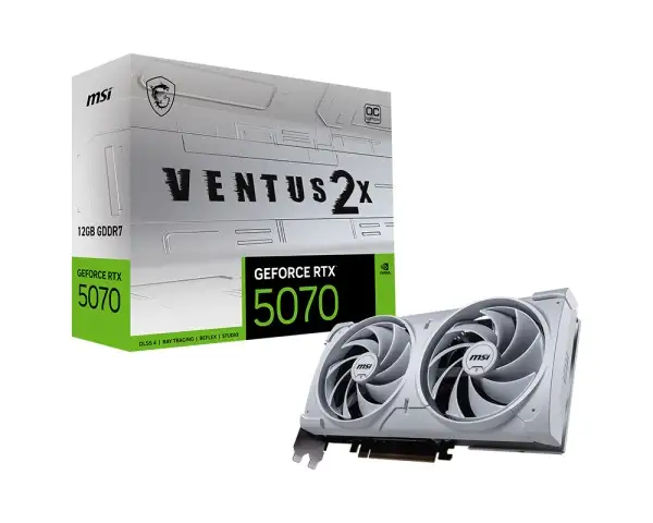 SVGA MSI RTX5070 VENTUS 2X OC 12G 12B DDR7 HDMI DP WHITE