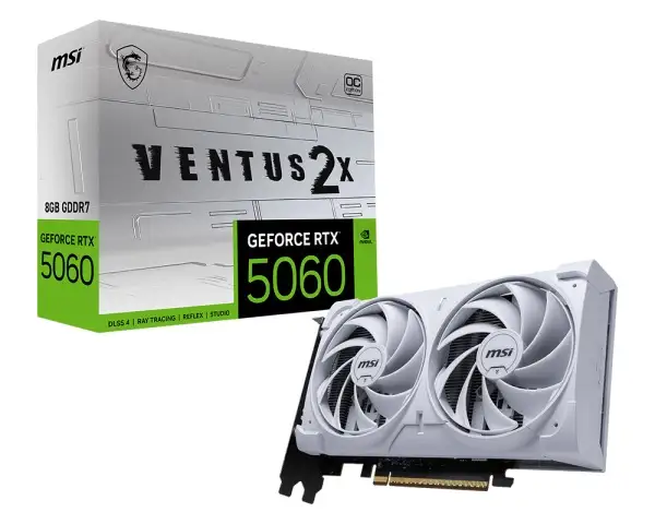 SVGA MSI RTX5060 VENTUS 2X 8G OC 8GB DDR7 HDMI DP WHITE