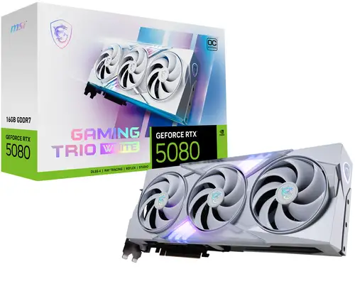 SVGA MSI RTX5080 GAMING X TRIO OC WHITE 16G 16B DDR7 HDMI DP