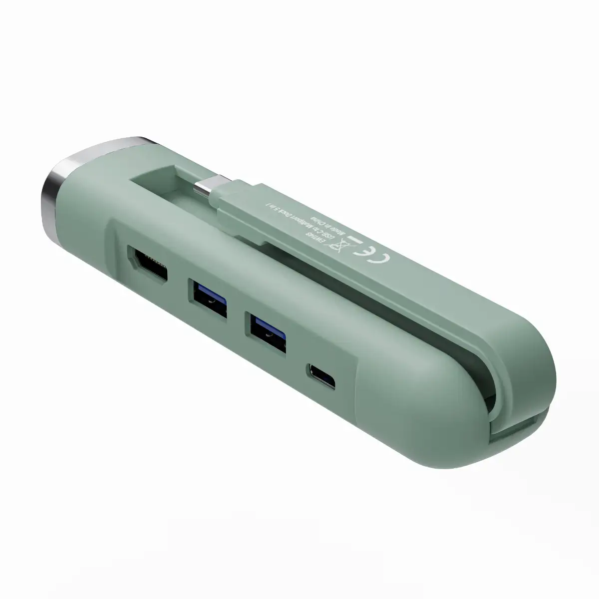 HUB TYPE C - 5IN1 VERDE HDMI TYPE C USB EW1148
