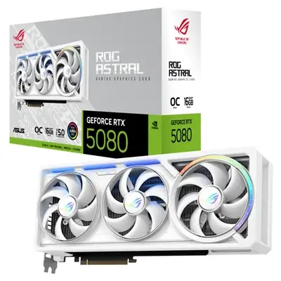 SVGA ASUS ROG ASTRAL RTX5080 16G OC GAMING 16GB DDR7 DLSS 4 PCIE 4.0 HDMI DP "WHITE" 90YV0LV4-M0NA00
