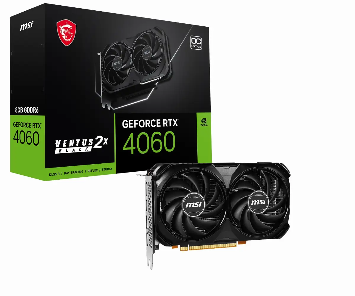SVGA MSI RTX4060 VENTUS 2X BLACK 8G OC 8GB DDR6 HDMI DP