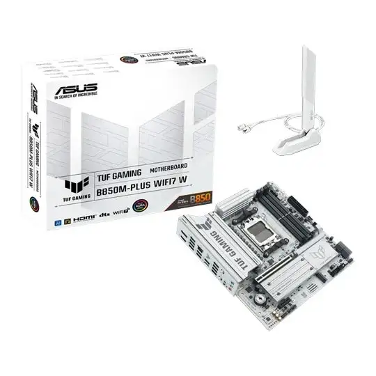 MB ASUS TUF GAMING B850M-PLUS WIFI 7 W B850 AM5 DDR5 HDMI PCIE 5.0 SATA3 M.2 WIFI BT USB MATX "WHITE" 90MB1MD0-M0EAY0