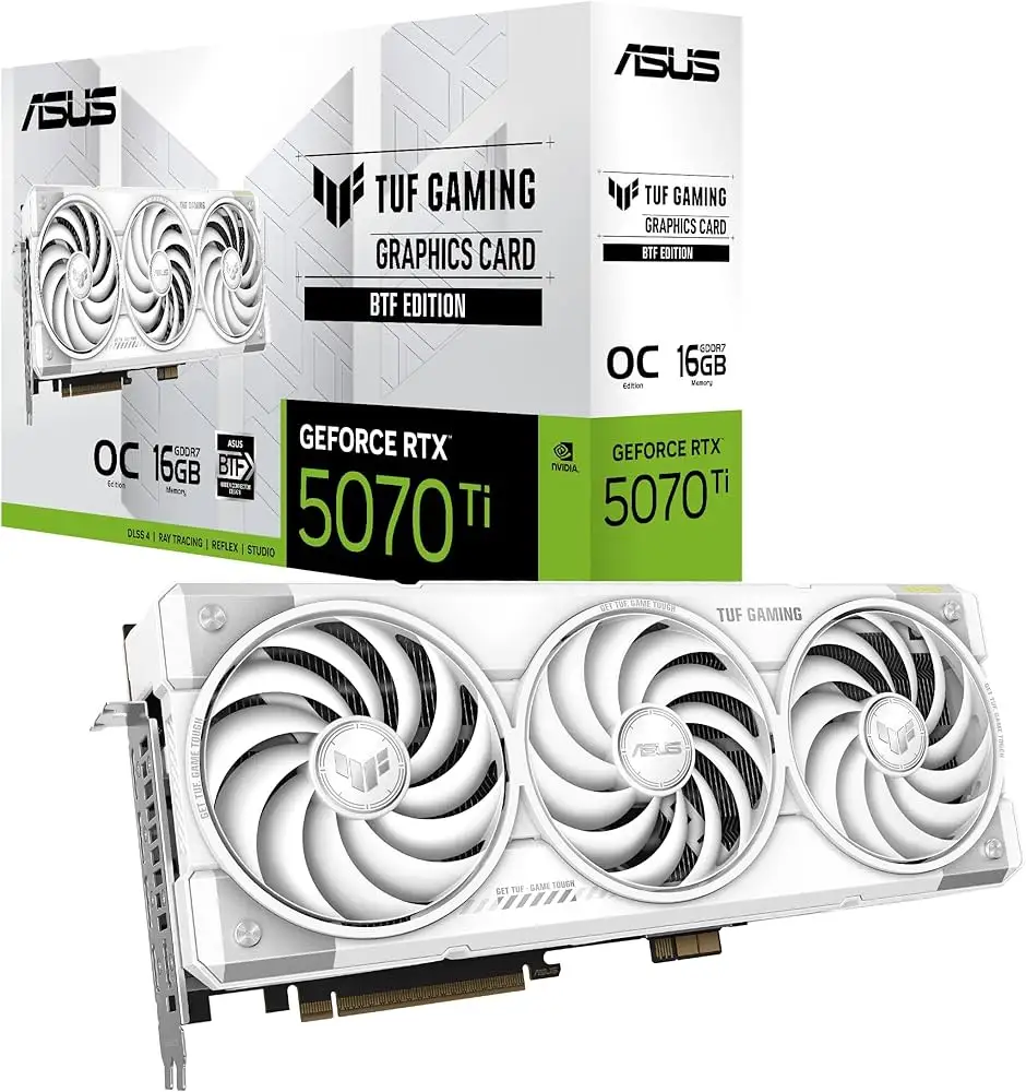 SVGA ASUS TUF RTX5070Ti O16G OC 16GB "BTF" DDR7 DLSS 4 PCIE 4.0 HDMI DP "WHITE" 90YV0N60-M0NA00