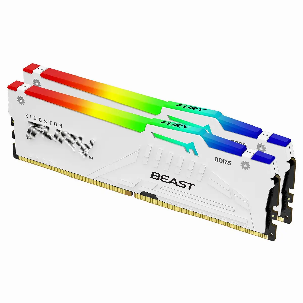 Ram 32gb (2x16gb) 6000mhz Ddr5 Rgb Fury Beast Black Kingston "white" Kf560c30bweak2-32