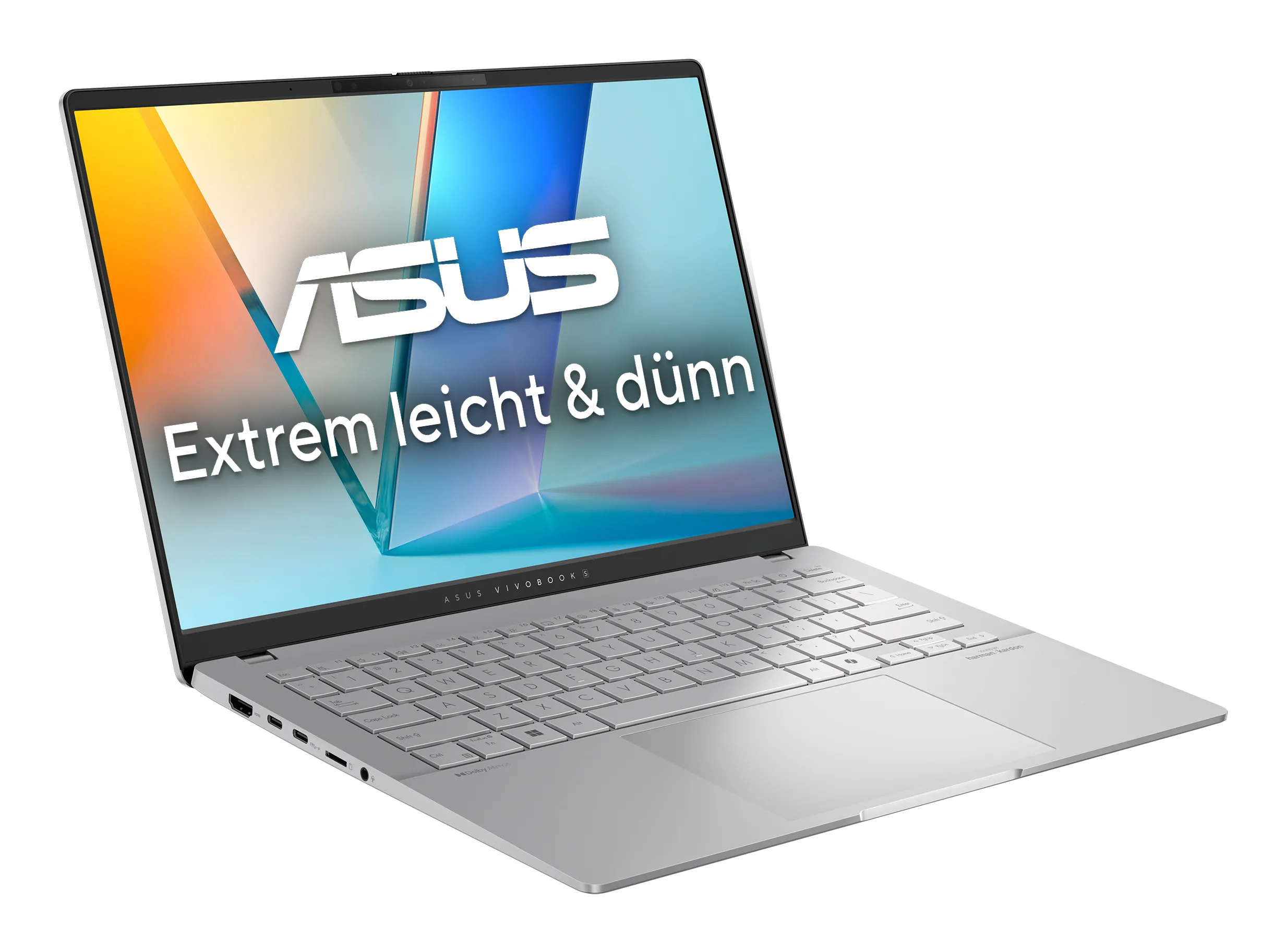 ASUS Vivobook S14 M5406KA QD015W AMD Ryzen AI 5 340 Computer portatile 35,6 cm (14") WUXGA 16 GB LPDDR5x SDRAM 512 GB SSD Wi Fi 6E (802.11ax) Windows 11 Home Tedesco Argento