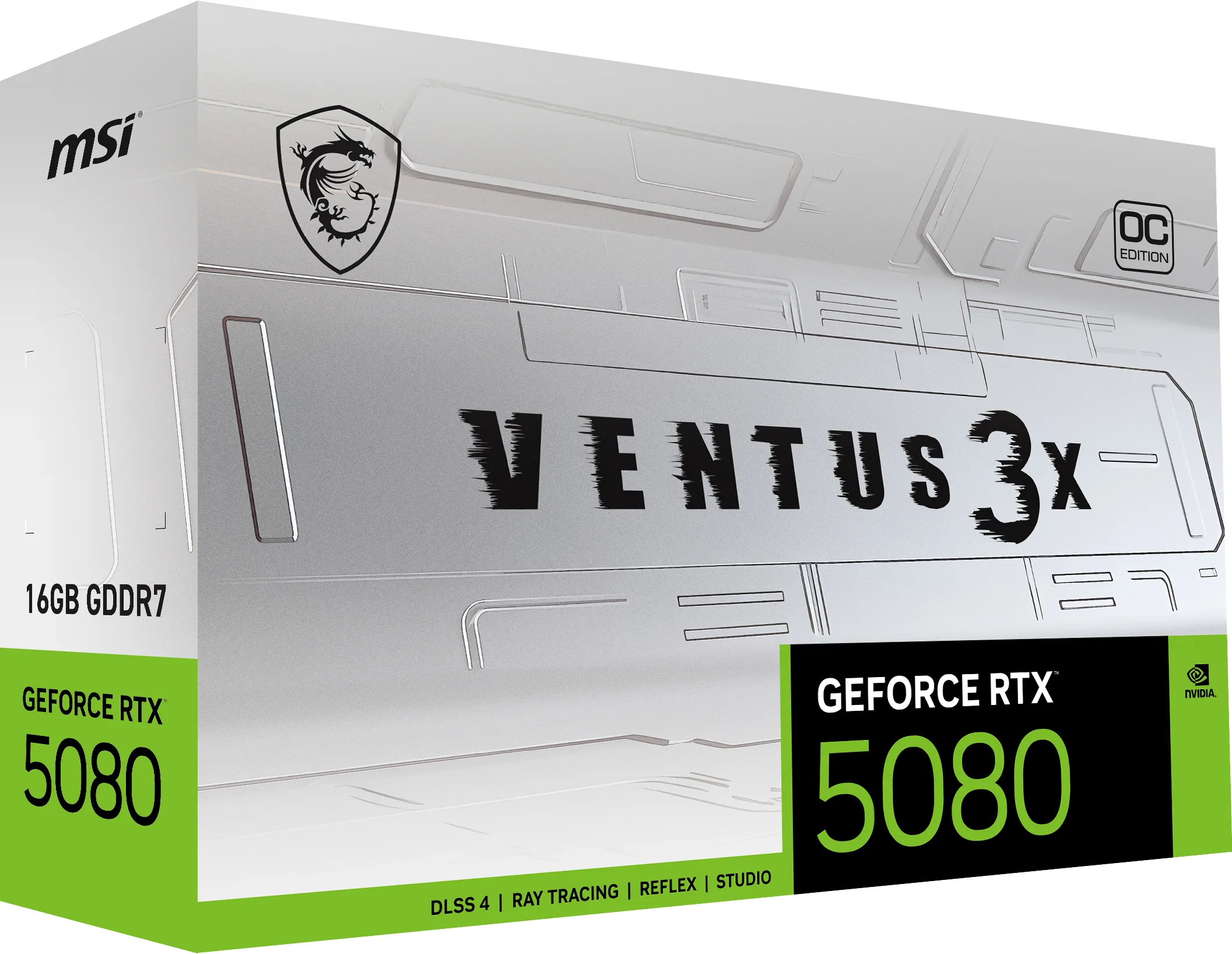 MSI VENTUS GEFORCE RTX 5080 16G 3X OC WHITE scheda video NVIDIA 16 GB GDDR7